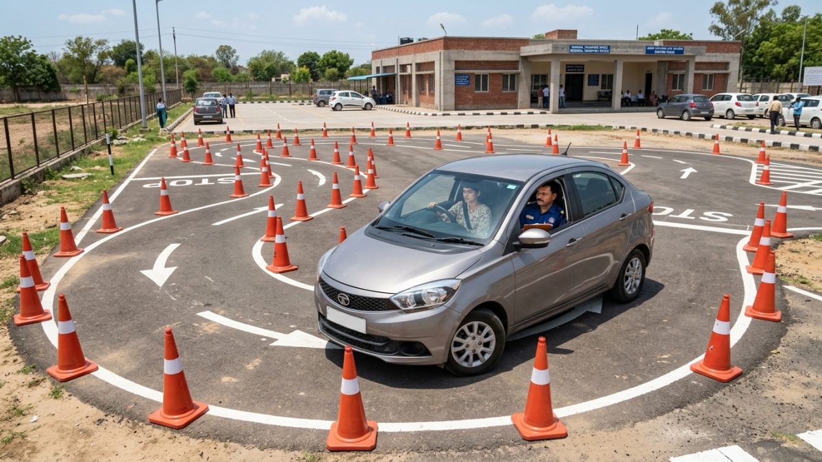 RTO vehicle driving competency test track for expired driving licence renewal