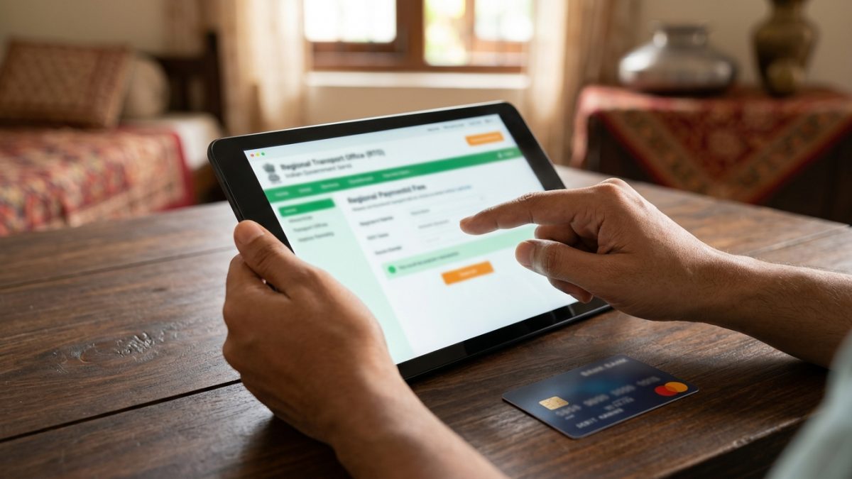 RTO fee payment calculation and receipt for duplicate RC online issuance