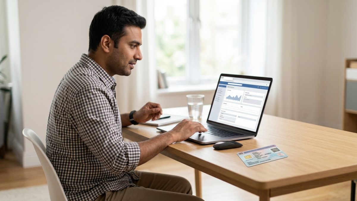 Checking parivahan challan status on a laptop screen with vehicle registration details