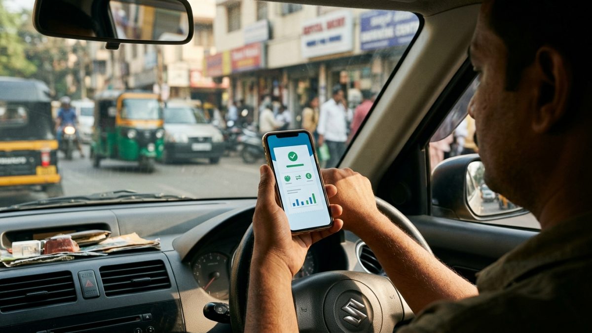Smartphone displaying online digital payment confirmation for a traffic challan