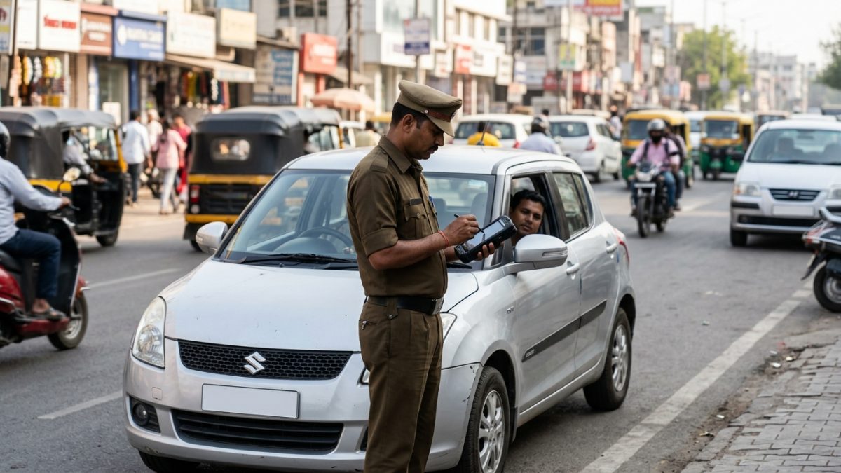 Virtual court traffic challan online portal accessed on a digital tablet in India