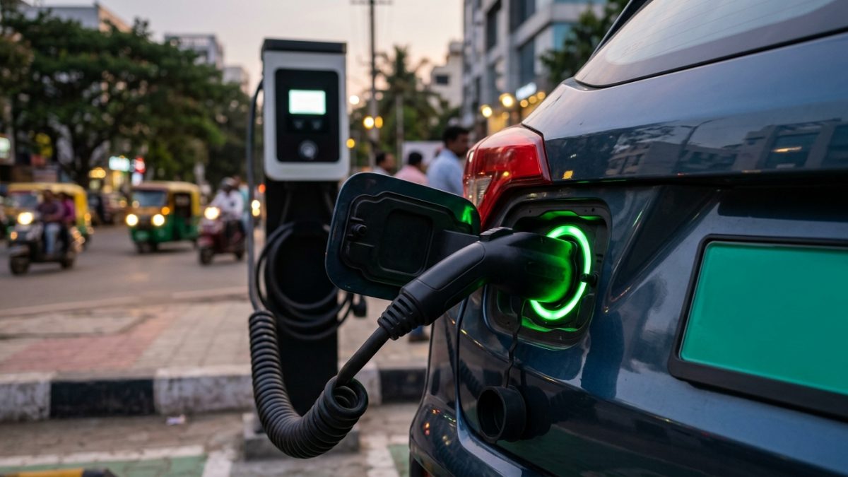 Different EV charging gun types including CCS2 and Type 2 connectors