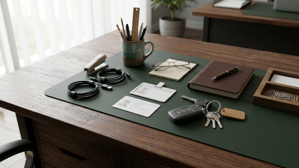Clean desk with identification documents and vehicle keys for EV subsidy verification