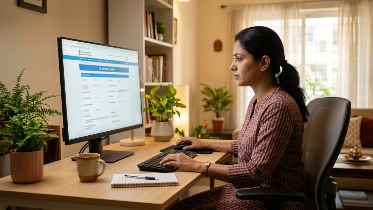 Applying for driving licence services online on a computer screen