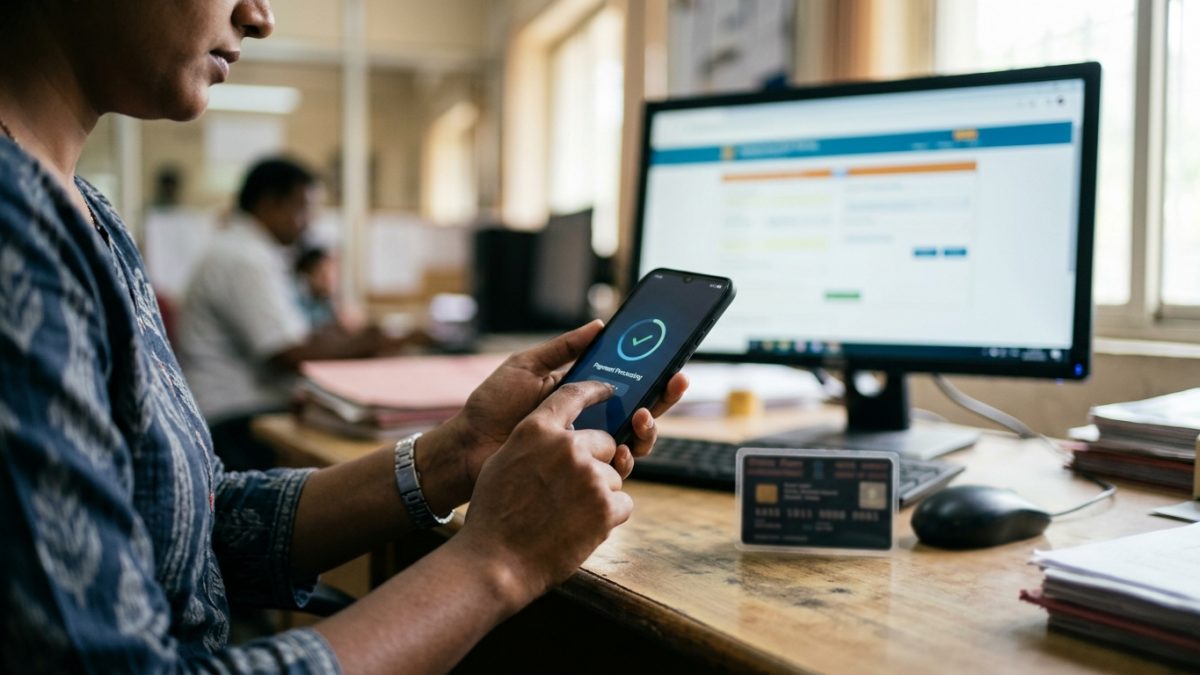 Digital online payment for RTO hypothecation removal fees on a smartphone