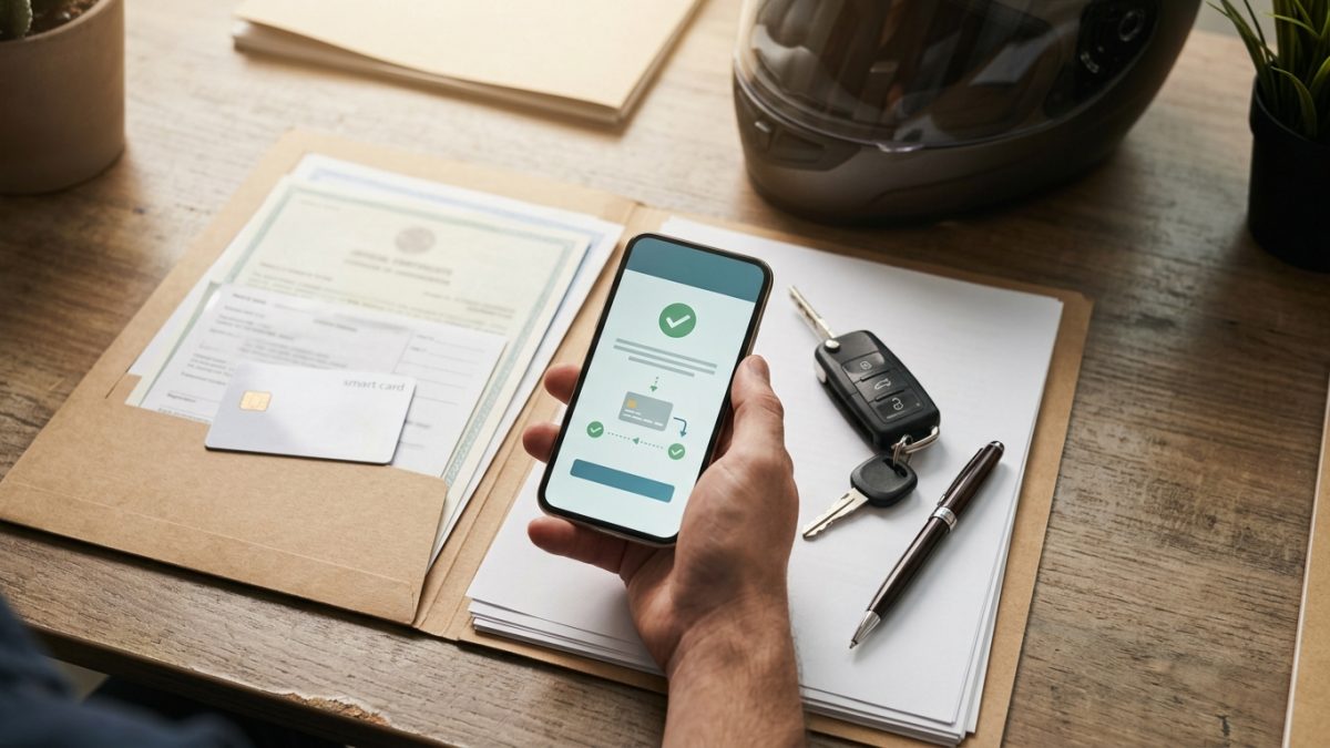 Neatly arranged vehicle documents required for lok adalat challan settlement