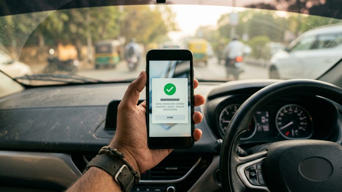 Suspicious SMS message alert displayed on a mobile phone screen