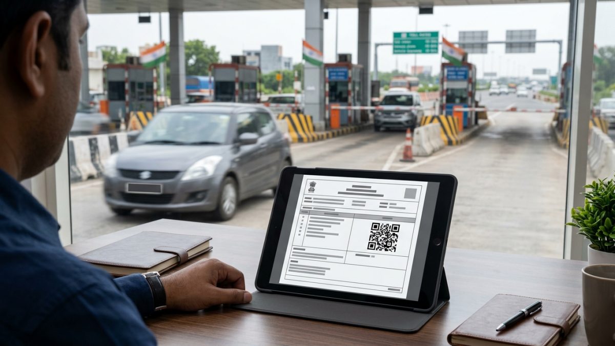 Digital pollution certificate verification process on a digital screen