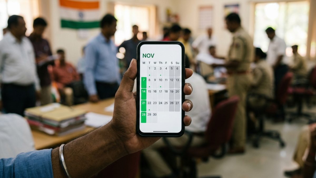 Smartphone showing a calendar booking interface for RTO test appointments