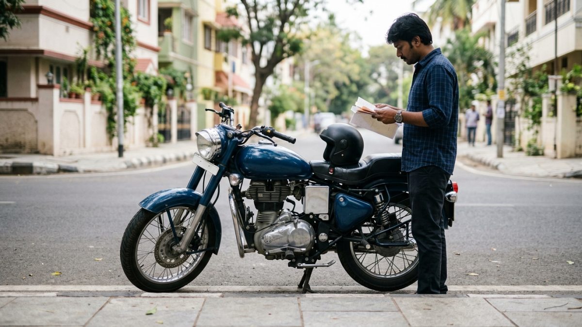 Motorcycle parked on a street showing third party insurance coverage context