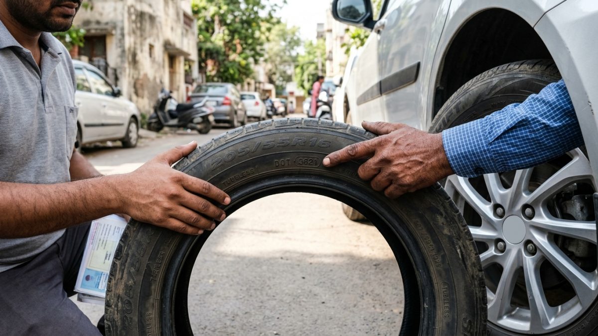 Inspecting tyre manufacturing date code to detect odometer tampering
