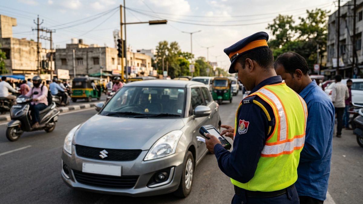 District court administrative room in India where traffic challan disputes and Lok Adalat matters are handled