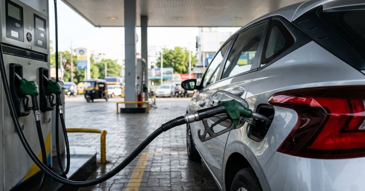 Car getting refuelled at an Indian fuel station showcasing practical car mileage tips