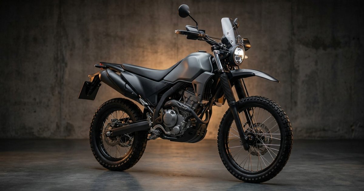 Dual sport motorcycle studio shot representing the new bike launch of Honda XR300L
