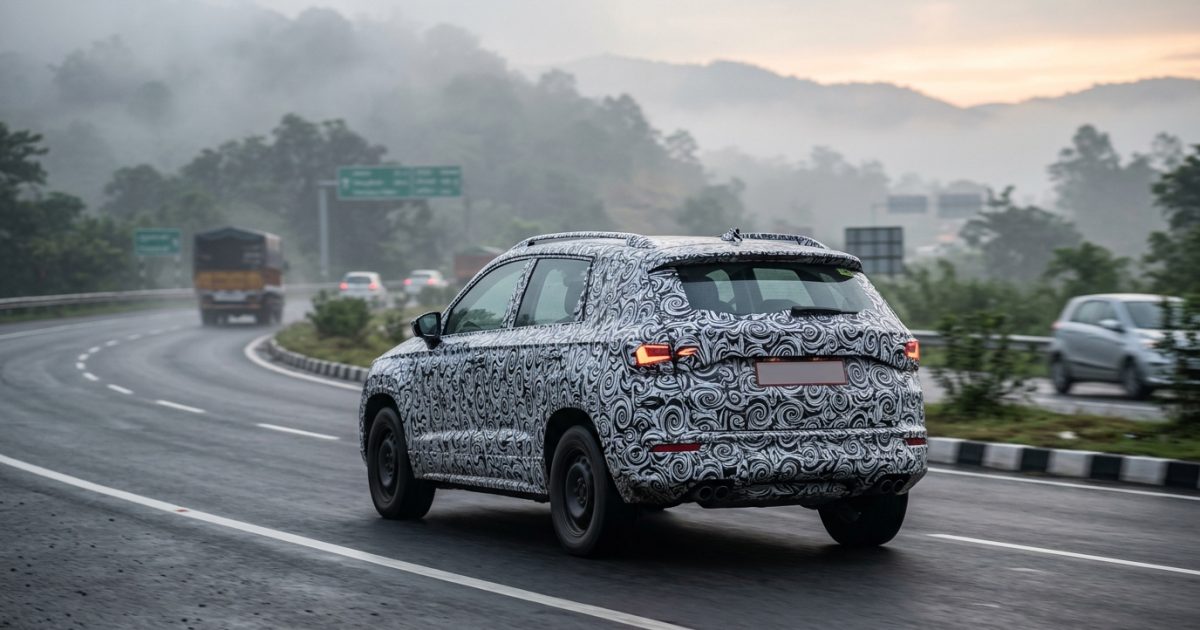 Camouflaged prototype of upcoming cars in india testing on highway