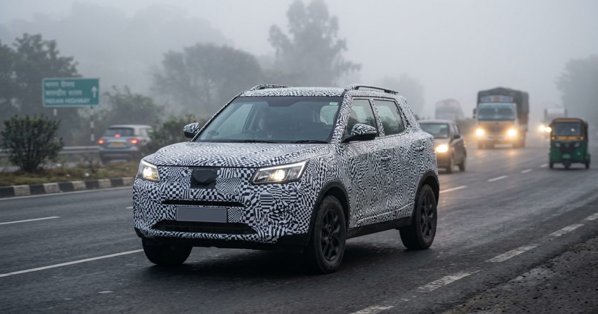 Camouflaged upcoming electric cars in India undergoing road testing on a highway